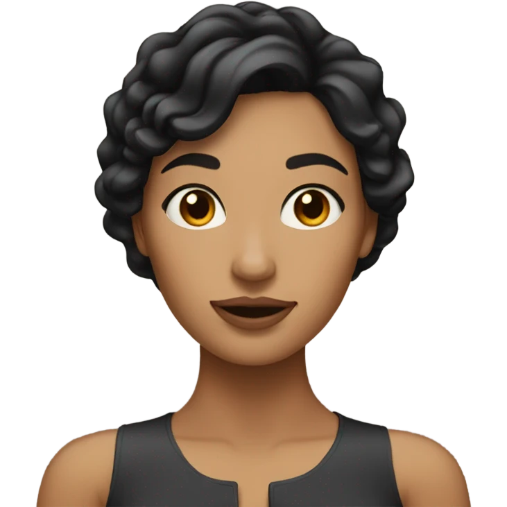 a brunette woman with black hair with waves but not so defined  emoji