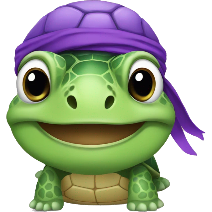 turtle with purple head band emoji