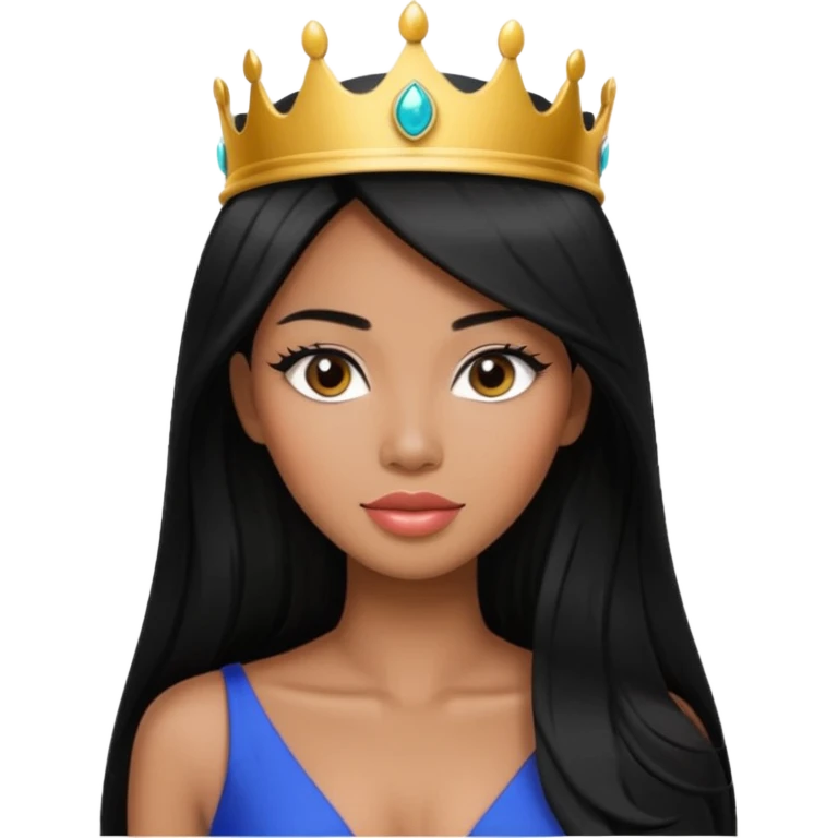 Miss universe south east Asian black with very long straight black hair emoji