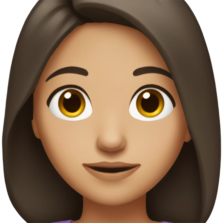 Girl with dark brown hair and brown eyes  emoji