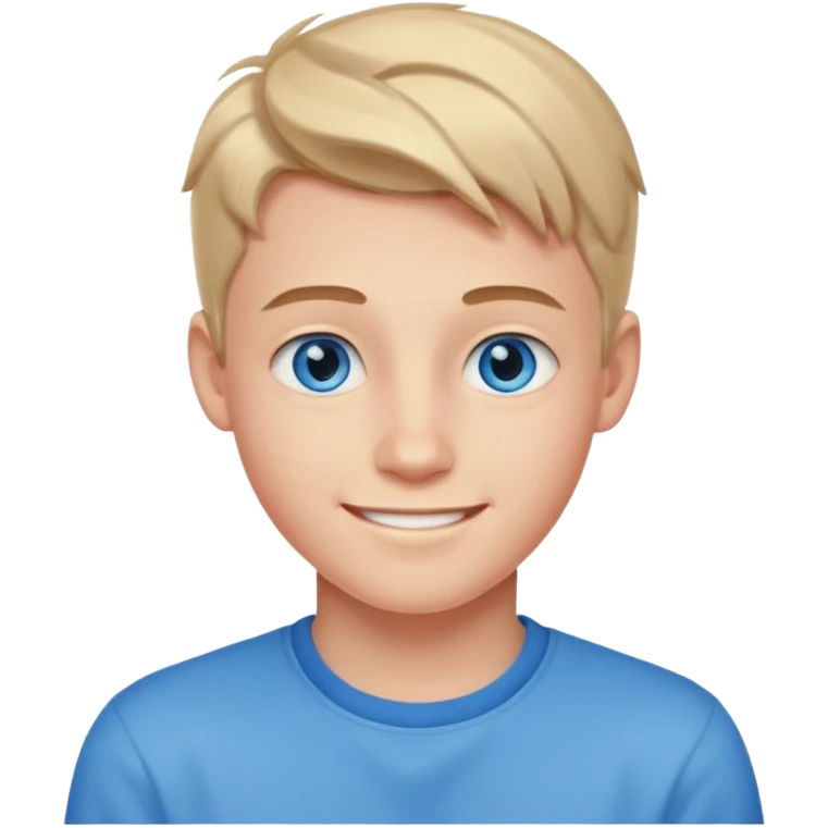 niño guapo adolescente de ojos azules sonriendo ENAMORADO emoji