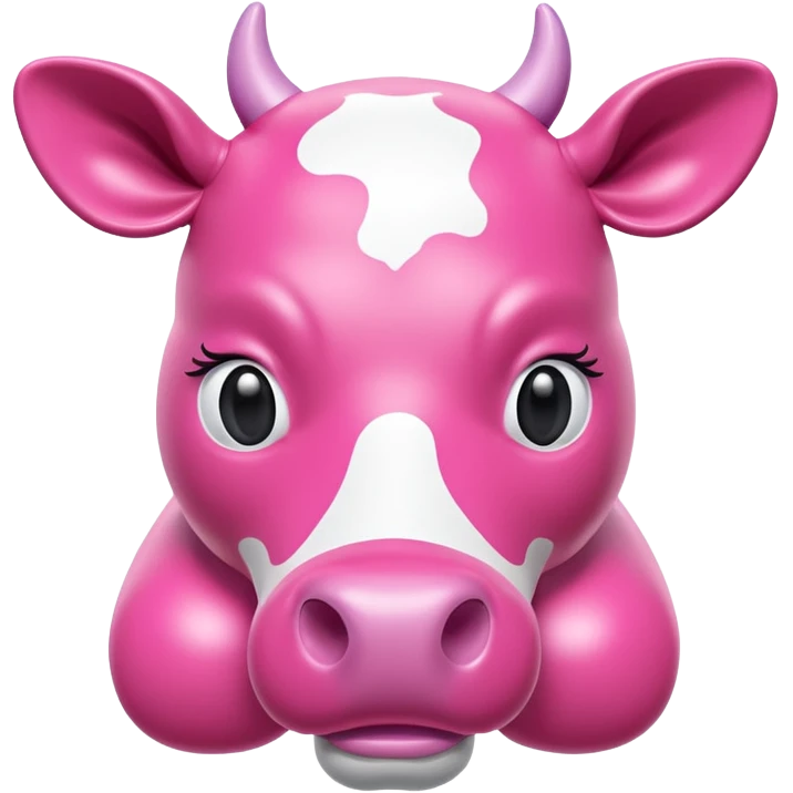   jeff koons style inflatable pink girl cow sculpture  emoji