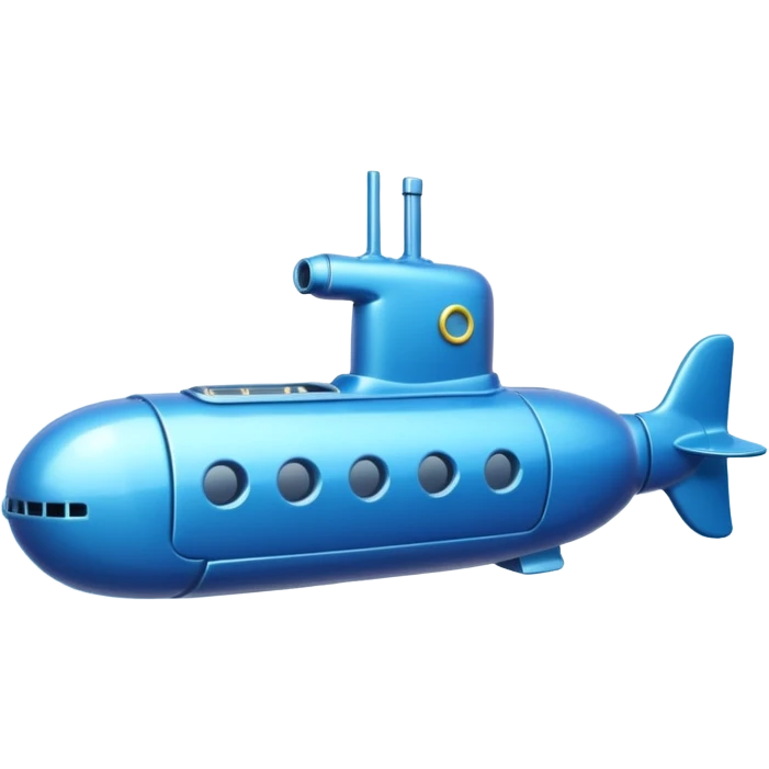 blue mini single submarine in cartoon  emoji