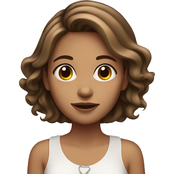 White Colombian girl with brown hair with multiple rings emoji