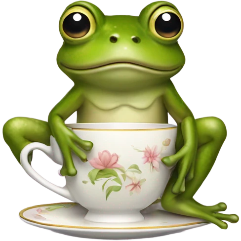 Frog sipping tea emoji