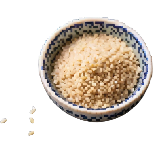 Small ceramic bowl filled with tiny sesame seeds emoji