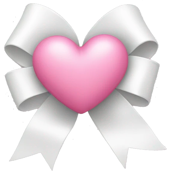 pink heart with white bow emoji