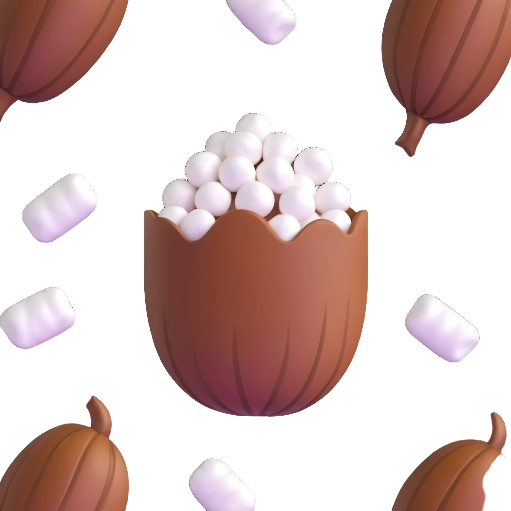 cacao pod with marshmallows emoji