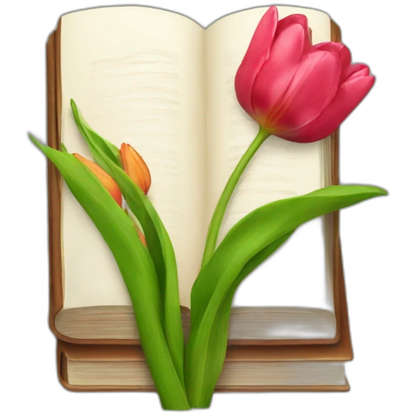 books and tulips emoji