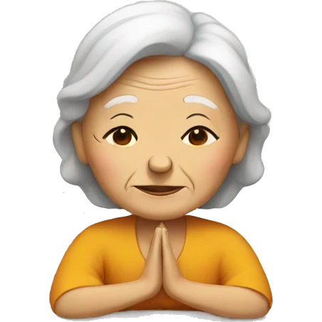 old lady meditating emoji