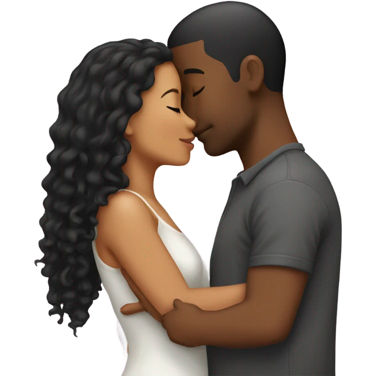 Biracial couple kissing  emoji