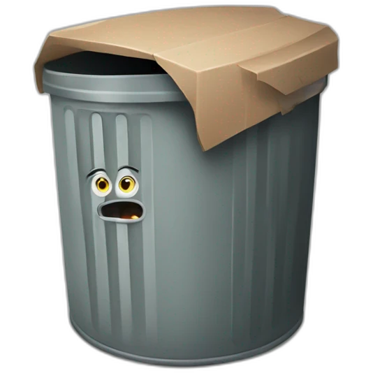 Angry trash bin emoji