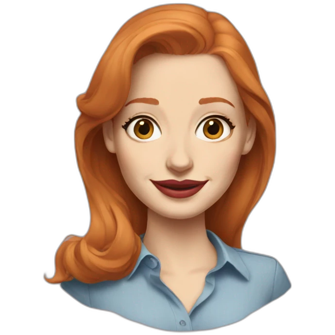 jessica-chastain cartoon wearing shirt emoji