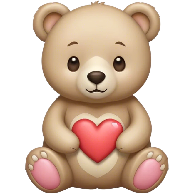 beige paste bear with heart emoji