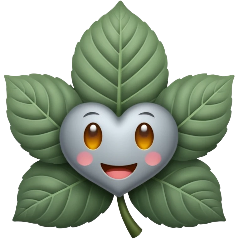 emoji de un trébol gris de 4 hojas emoji