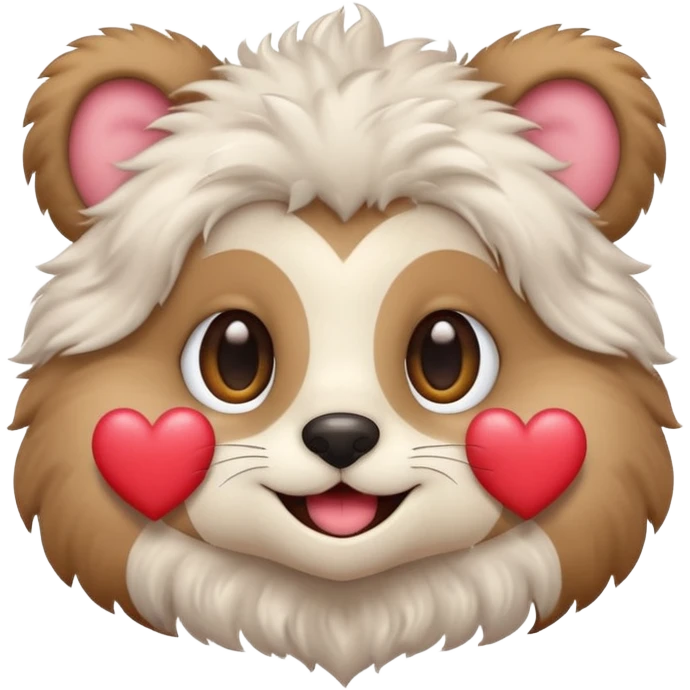 кароче какая то животное и заместь глаза там сердечко 😍 как этот  emoji