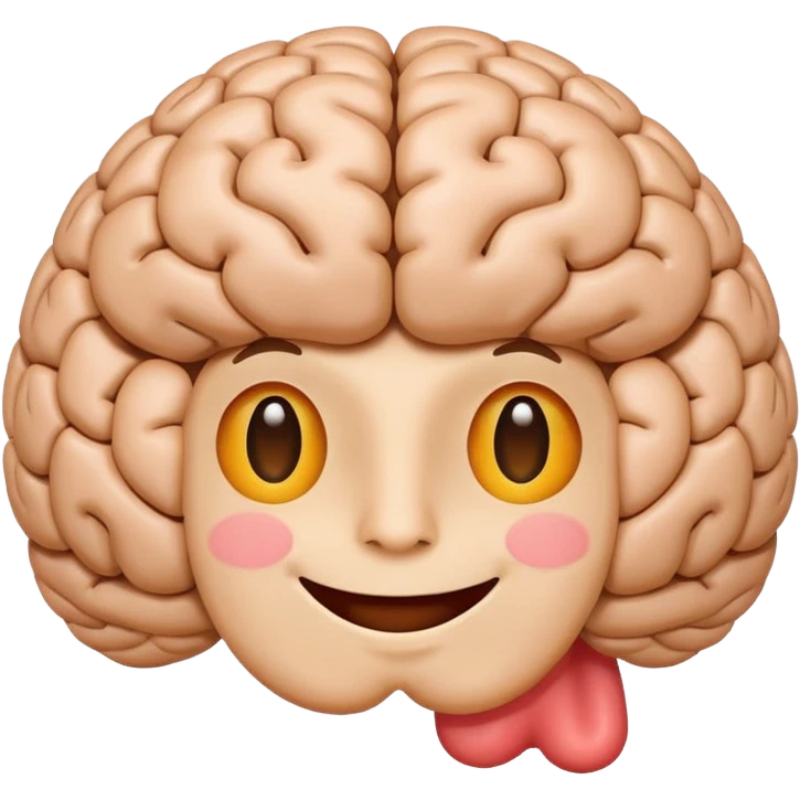 Happy positive smart brain emoji