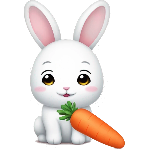 Cute kawaii bunny with carrot emoji