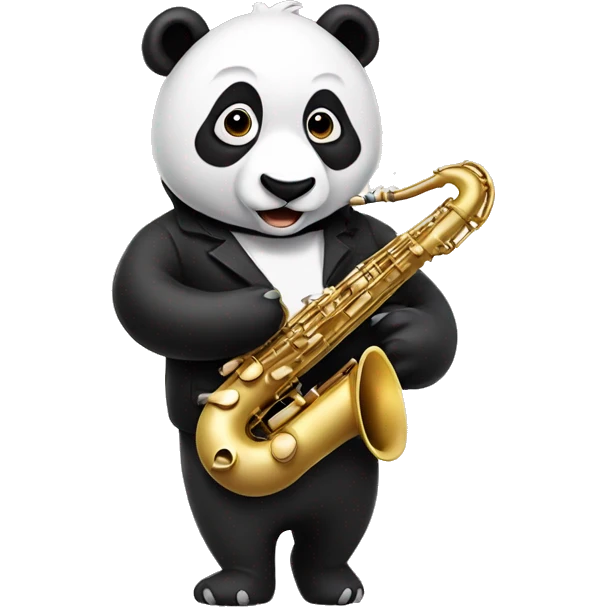 A panda playing the saxophone  emoji