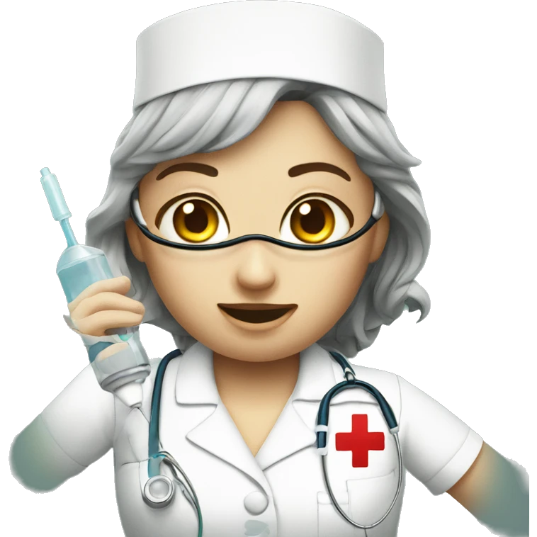 Nurse putting in an IV emoji