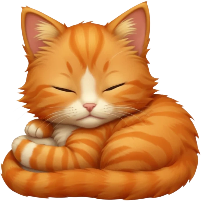 cute orange kitten sleeping emoji