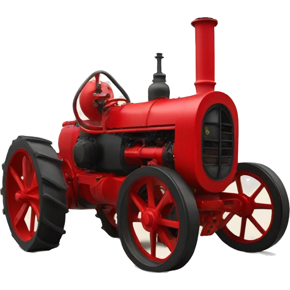 Red steam tractor without a roof emoji