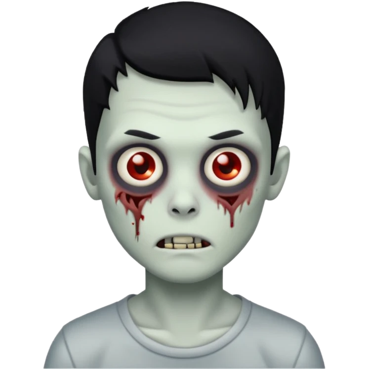 zombie boy black hair emoji