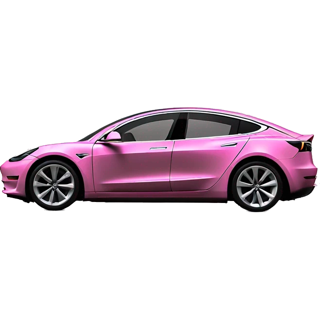 Pink Tesla model 3 open door emoji