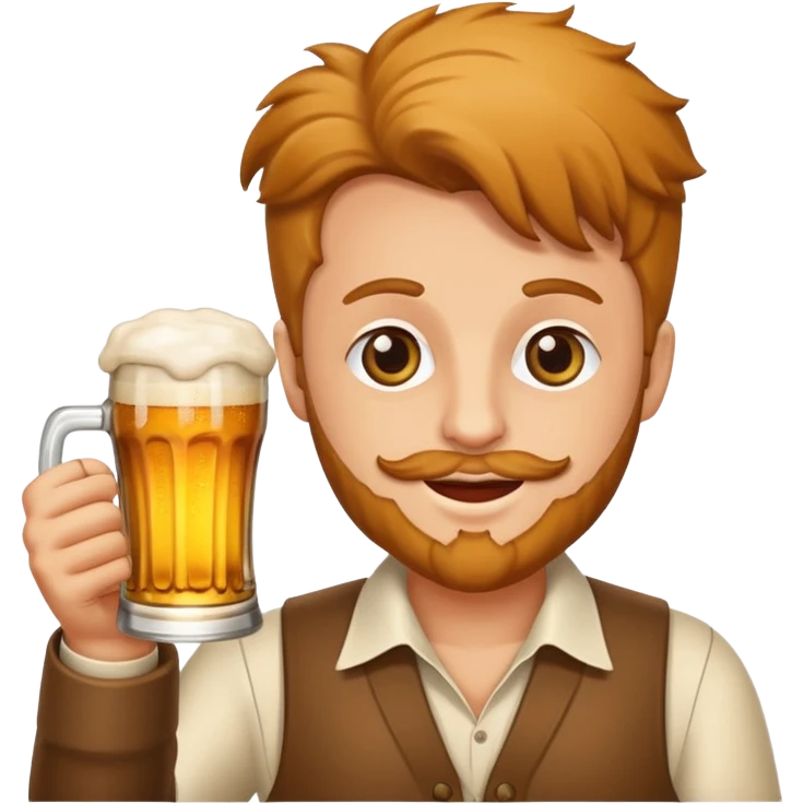 Schnitzel mit einem Bier in der hand emoji