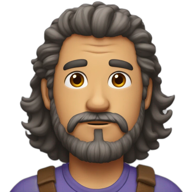 hombre pelo canoso y muy corto, barba de tres días estilo pixar emoji