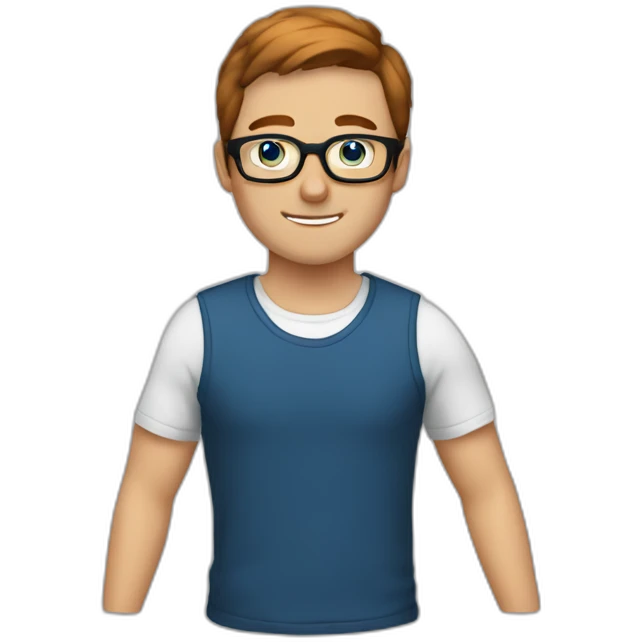 Men-with-black-glasses-blue-eyes-and-short-chestnut-hair emoji