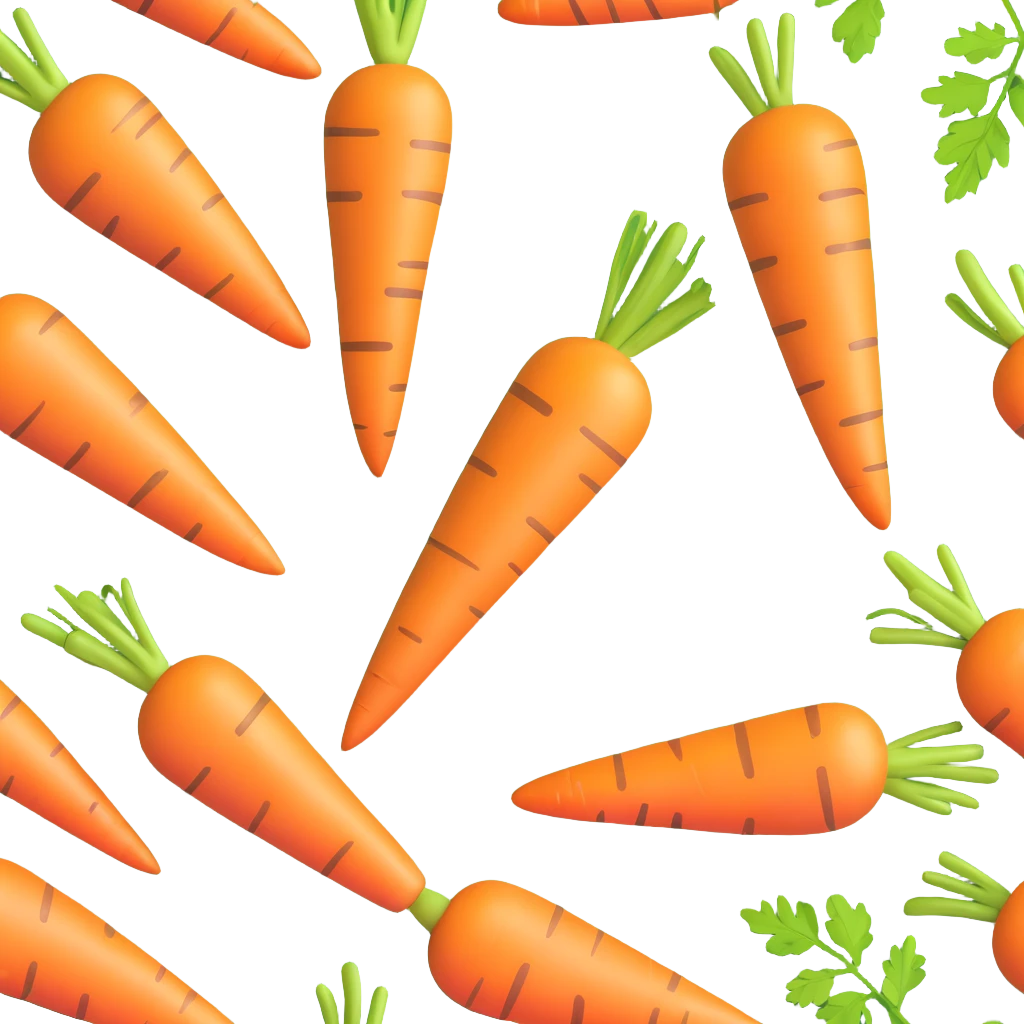 bunch of realistic carrots with green leaves, no face emoji