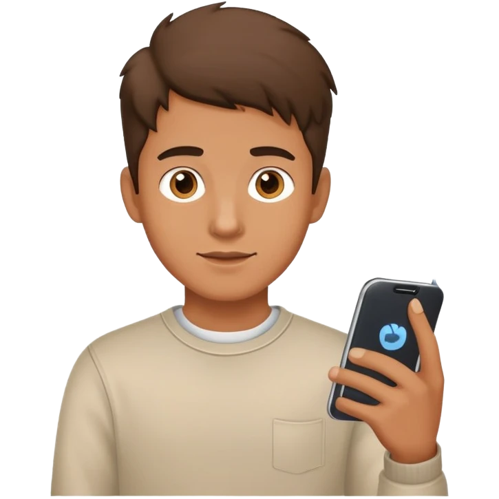 casual boy with phone emoji
