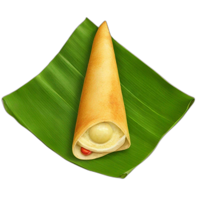 dosa on banana leaf emoji