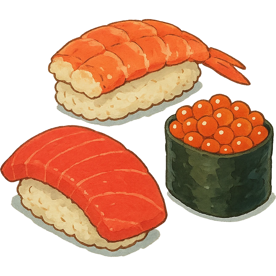 sushi in ghibli style emoji