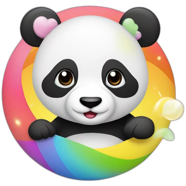 Panda mit Kuss lächeln regenbogen emoji