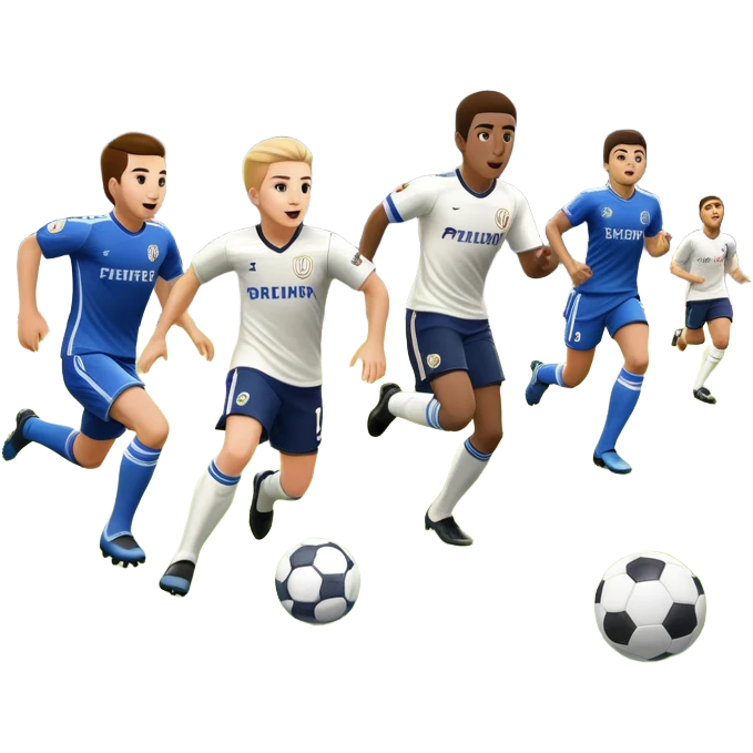 An icon showing close-up players in action, inspired by EA Sports FC 25. The design features players on the field, with the stadium lights shining brightly and a lively crowd in the stands. Transparent background highlights the energy and excitement of the match. emoji