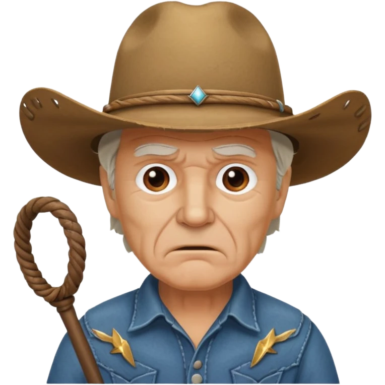Give this emoji 🤠 a whip make it an old white guy with a whip make him mad  emoji