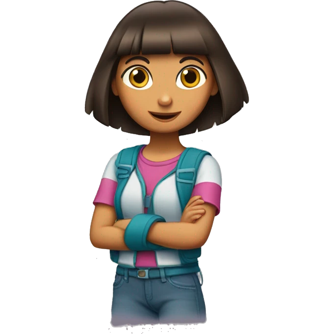 Dora la exploradora con un tenedor emoji