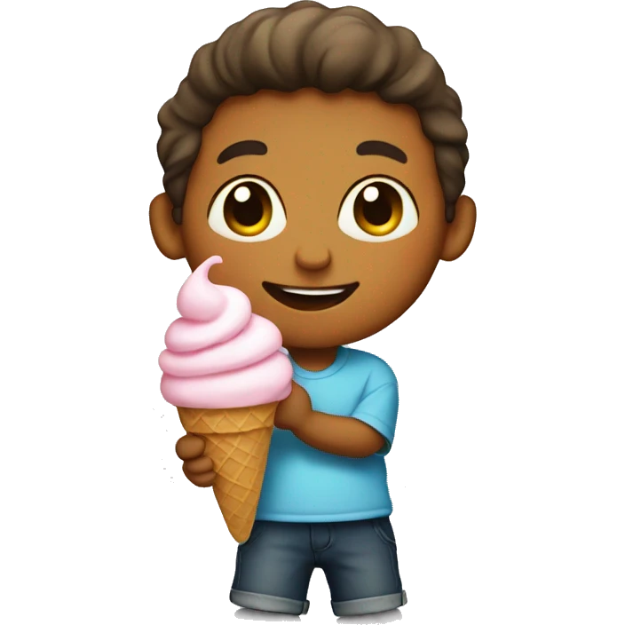 Kid with ice cream  emoji