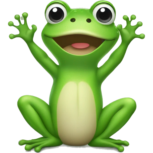 Frog with hands up emoji