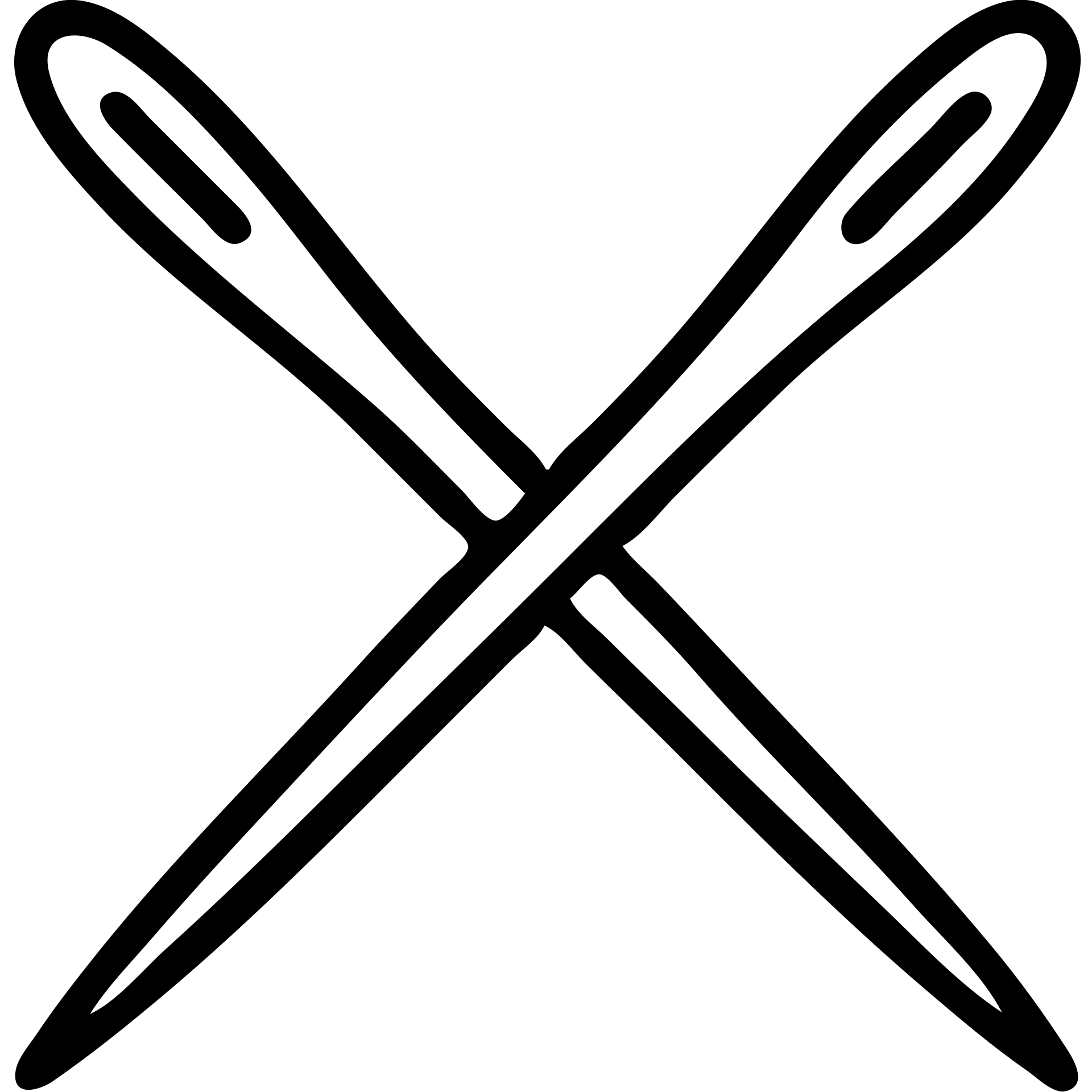 simple and bold icon of an X formed by two crossing needles emoji