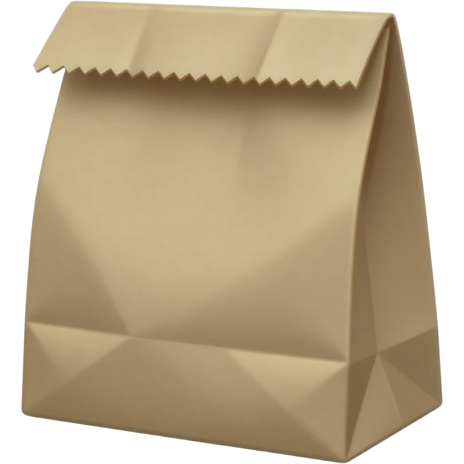 Brown paper bag serrated edge emoji