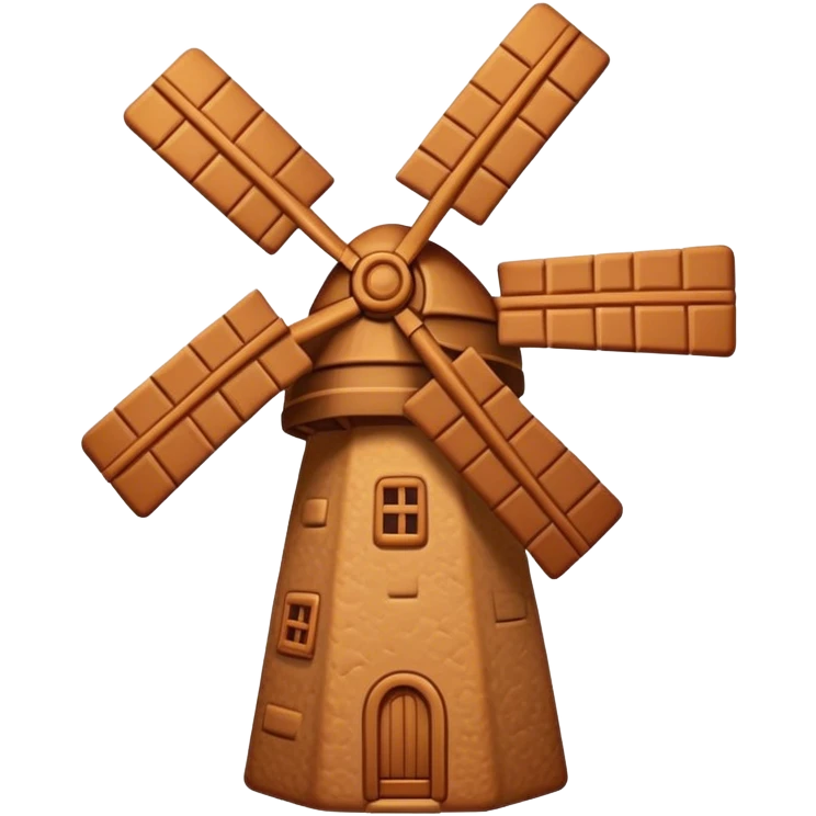 Speculaas Cinematic Realistic Speculaas Biscuit Emoji, depicted as a spiced speculaas cookie crafted in the shape of a windmill and warm, inviting lighting. emoji