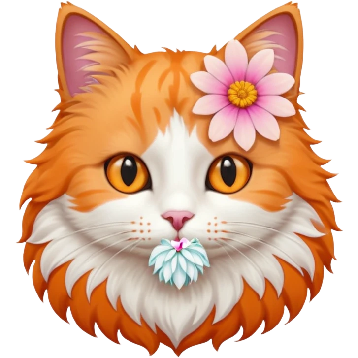 Cat and flower emoji