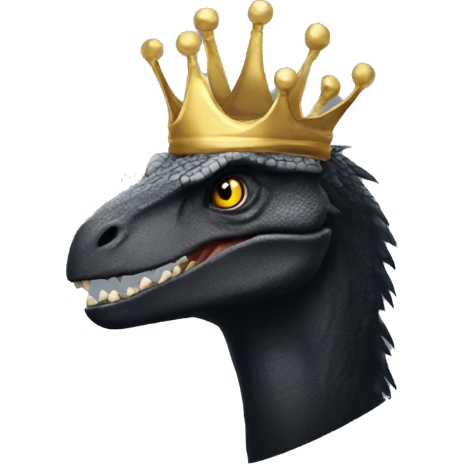 indoraptor with a gold crown on its head emoji