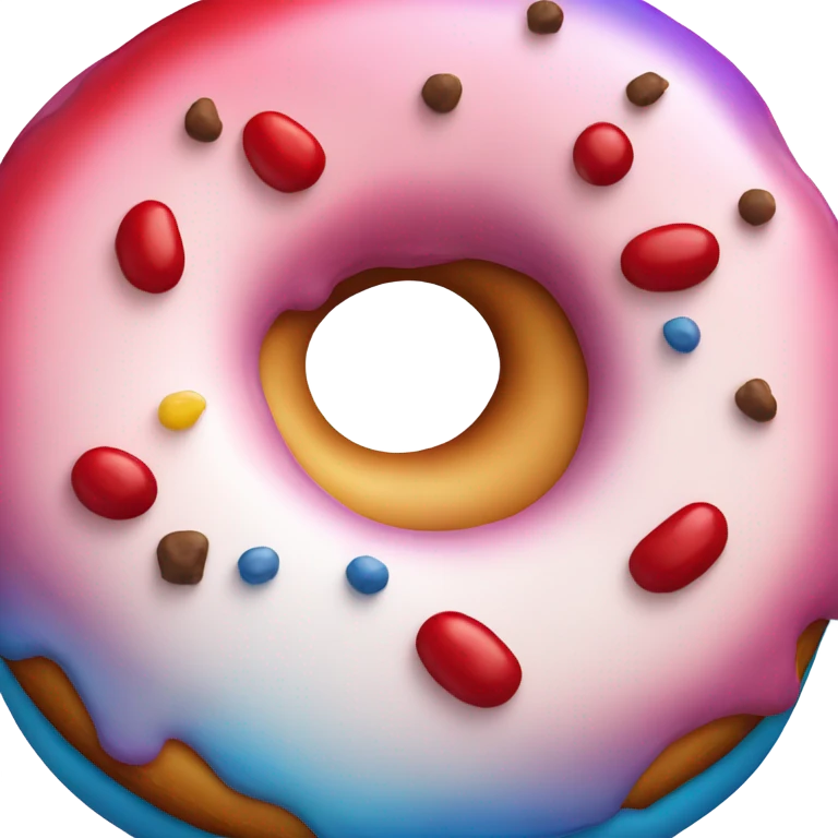 Blue and red gradient donut￼ emoji