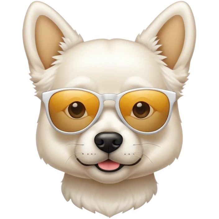 White dog with sunglasses emoji