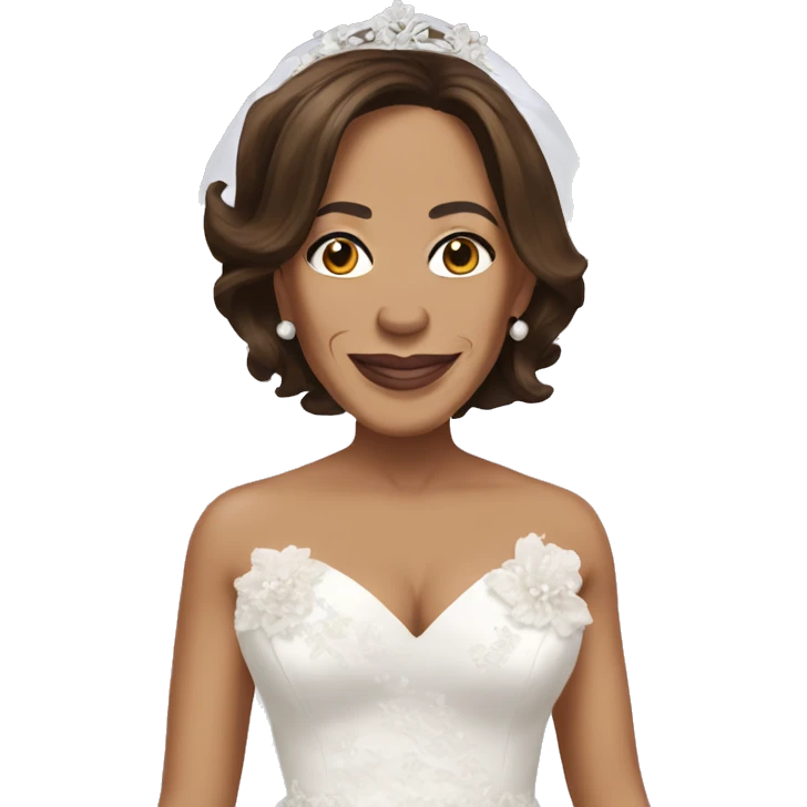 Kamala harris wearing a wedding dress emoji