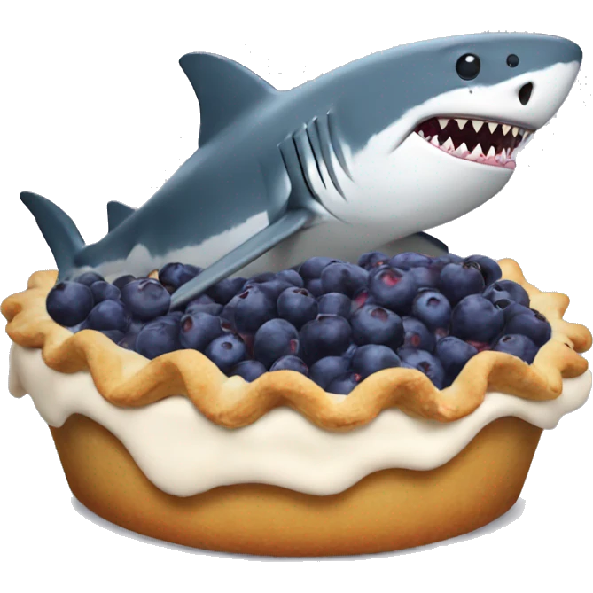 shark eating blueberry pie emoji